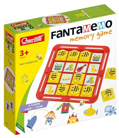 Quercetti - 1052 Fantamemo Biene - Multithema Karten - Gedächtnisspiel für Kinder, Gedächtnisspiel und Assoziationsspiel