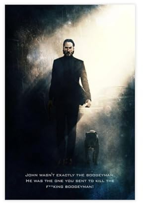 John Wick Reeves Filmposter 6 Leinwandposter Schlafzimmer Dekor Sport Landschaft Büro Zimmer Dekor Geschenk ungerahmt 30 x 45 cm