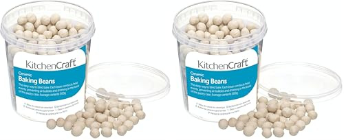KitchenCraft Scatola di Fagioli in Ceramica per Cottura al Forno, 500 g (Confezione da 2)