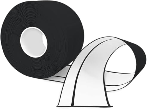 TAOYIO Weichsockelleiste Selbstklebend, 6M PVC küchenabschlussleiste 50x20mm, Sockelleiste Selbstklebende für Küche und Badezimmer 5x2 Schwarz, 6M-5X2BLACK