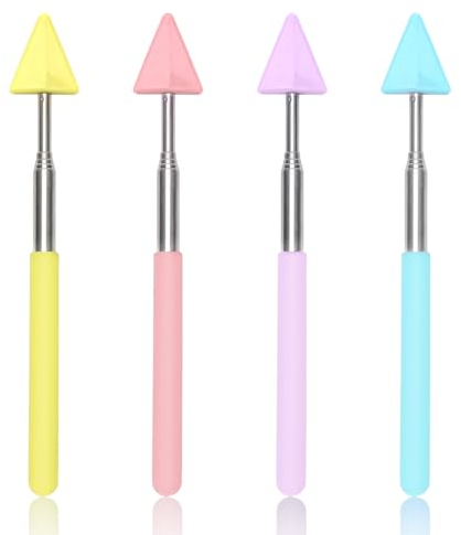 4pcs Bâton de Pointage pour Enseignant Flèche, Pointeur Rétractable Portable Baguette Télescopique Bâtons de Pointeur Télescopique pour l'École Bureau Salle de Classe (Couleurs Macarons)