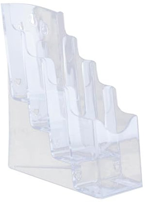 MagiDeal Présentoir de brochures en acrylique, porte-documents cadeaux, porte-documents, porte-revues pour réception de brochures, A6 4 niveaux
