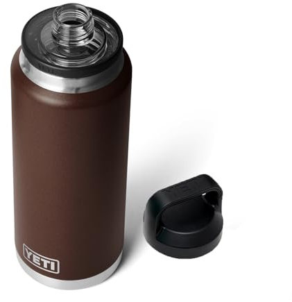 YETI Rambler 36 oz Bottle, Leakproof, Vacuum Insulated, Stainless Steel with Chug Cap, Wetlands Brown