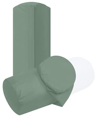 npluseins unifarbene Kissenbezüge im Doppelpack und dezentem Design 1154.1498, ca. 40 x 15 cm, Salbei