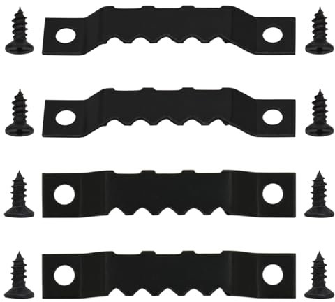 Confezione da 100 piccoli ganci in metallo a dente di sega con 200 viti per appendere cornici in legno, orologi, dipinti, lavori artistici e progetti fai da te (nero)