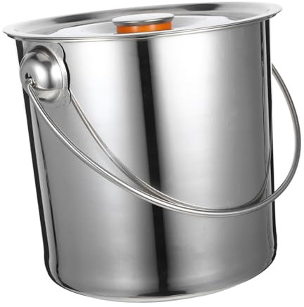 ANDRESLAD Camping Firewood Container Stainless Steel Outdoor Bucket Versatile for Bbq Hiking and Camping Trips Random Style