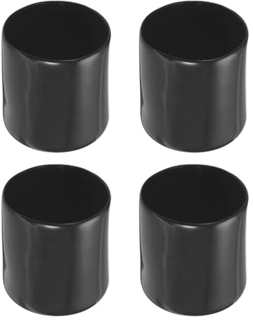Rebower 4 Stück PVC Endkappen, 39mm ID Abdeckkappen, Rund PVC Stopfen, Schutzkappen für Schrauben, Gewindebolzen, Möbelfüße, Zaunpfosten, Drahtseile, Rohr, Schwarz
