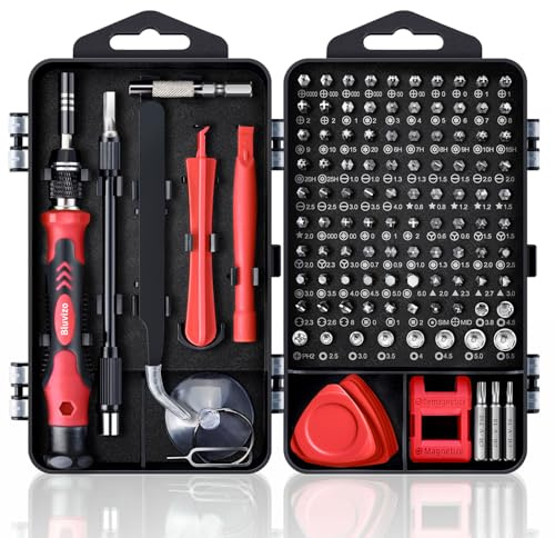 Feinmechaniker Schraubendreher Set Mini Werkzeug: Bluvizo 124 in 1 Handy Reparatur Schraubendreher Mit 103 Bits für PC Computer Laptop PS iPhone Uhr Macbook Spielzeug Xbox Brille Kamera