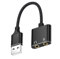 Carte son externe USB 2 en 1 pour écouteurs et microphone, cordon adaptateur son HiFi pour jeux et streaming