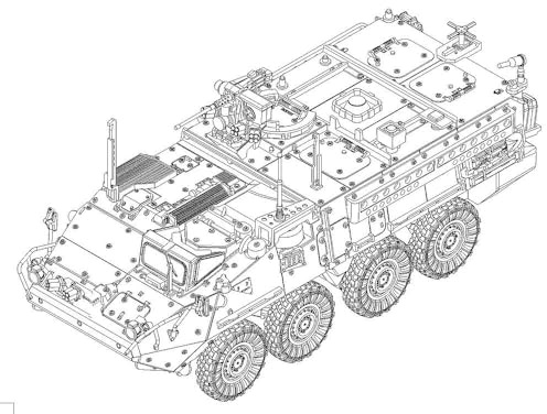 Trumpeter HobbyBoss 757423-1/72 M1130 Stryker Command Vehicle - Maßstab 1:72