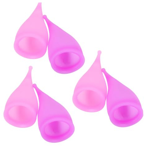 Hohopeti 6 Stück 30ml Silikon Menstruationstassen für Frauen Auslaufsicher und Flexibel Weicher Monatsbecher für Übernachtung und Täglichen Schutz