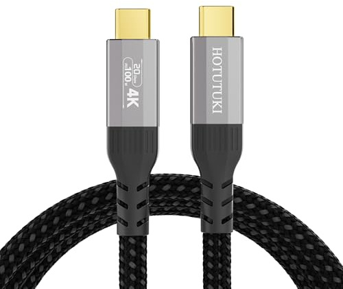 HOTUTUKI Câble USB C Vers USB C 2m, USB 3.2 Gen 2 20Gbps 100W Câble USB C Charge Rapide, Transmission Vidéo 5K/4K@60Hz, Cordon USB C Type C Compatible avec Thunderbolt 4/3