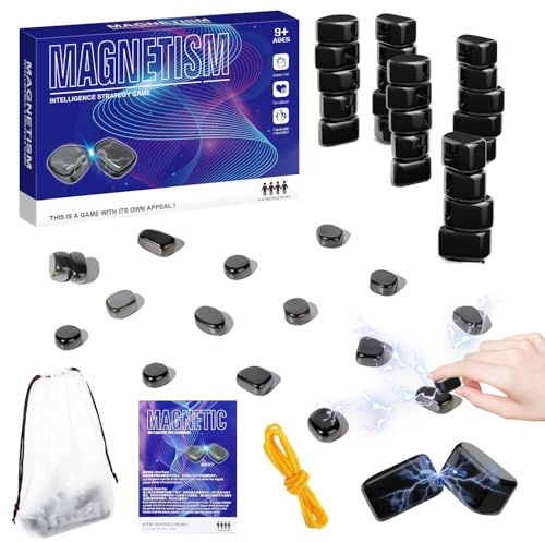 Generisch Magnetspiel,Magnetisches Schachspiel, Tischspiele,Tragbares Schach Magnetisch Magnetisches Spiel für Erwachsene Partyzubehör für Familientreffen (24D)