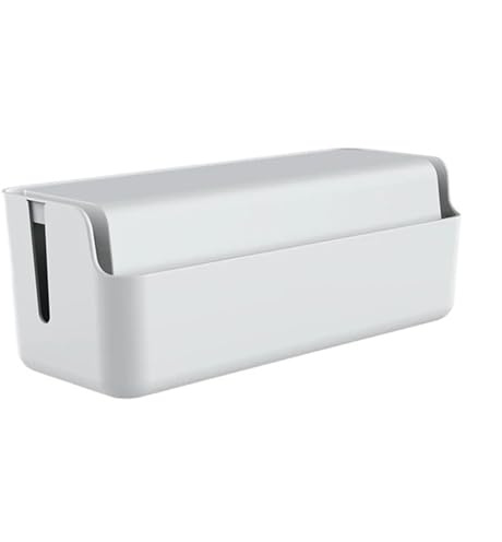 Kabelmanagement Box Steckdosenleiste Aufbewahrungsbox Kabelmanagement Wickler for Steckdosen Handyhalter Ladekabel Organizer(White)