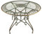 Crispe home & garden Granada Gartentisch rund 100 cm | Metalltisch antikgrün pulverbeschichtet | Vintage Tisch Landhausstil | wetterfest für Garten Terrasse Balkon