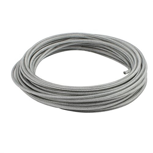 sourcingmap 4mm Diameter Vinyl Coated Wire Rope Aircraft Cable 16 Meters Length
