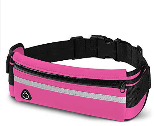 E Tronic Edge Handytasche Sport | Handy Umhängetasche wasserabweisend und schweißfest | Bauchtasche mit Holster für kleine Trink-Flaschen (Pink)