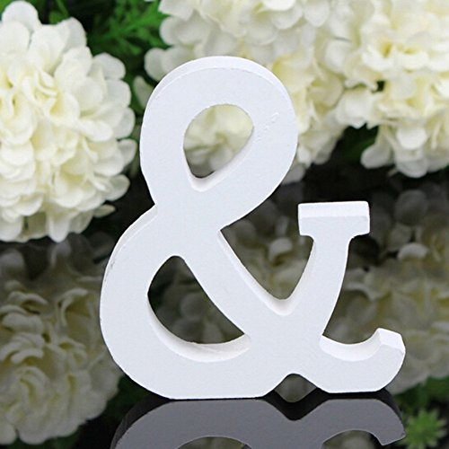 Freeas Dekorative Holz Buchstaben, hängende Wand 26 Buchstaben aus Holz Alphabet Wand Buchstaben für Kinder Baby Name Mädchen Schlafzimmer Hochzeit Geburtstag Party Home Decor-Briefe (&)