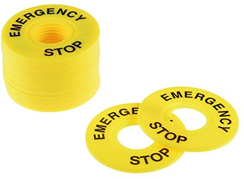Sourcingmap Lot de 20 panneaux d'arrêt d'urgence de 22 mm de diamètre intérieur pour interrupteur à bouton-poussoir