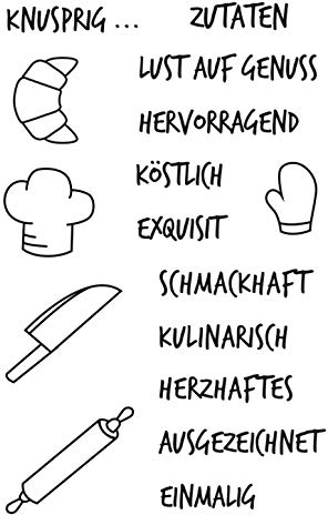 efco Stempel Clear Küche 1 A7 / 74 x 105 mm 16 - teilig transparent