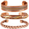 Touchstone Copper magnetische Armband tibetischen Stil. Hand geschmiedet mit soliden und hohen Gauge reinem Kupfer. Set von 3 verschiedenen Designs mit 3 Metalltönen.