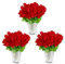 Relaxdays Roses artificielles, Lot de 144, Fleurs artificielles, avec Tige et Feuilles, Cadeau, Mariage, Hauteur 26 cm, Rouge