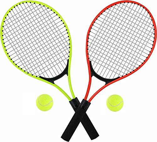 U&B Tennis Set With Carry Bag - Aluminum Alloy Racquet Set, Ball Included - Outdoor Recreational Sport Garden Game - Firm Control and Foam Grips - 2 Player