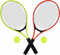 U&B Tennis Set With Carry Bag - Aluminum Alloy Racquet Set, Ball Included - Outdoor Recreational Sport Garden Game - Firm Control and Foam Grips - 2 Player