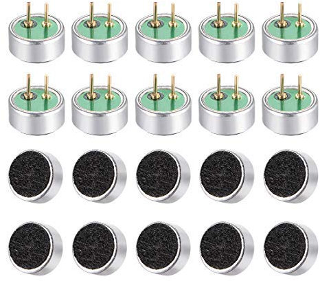 N/A 6027P 34dB Microphone Electret 6 mm x 2.7 mm Cylinder Capacitor MIC with Pins for PCB 20 Pieces