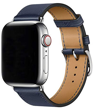XCool Compatible with Watch Band 38mm 40mm 41mm, Yellow Leather Replacement Band for iWatch Series 8 Series 7 SE Series 6 Series 5 Series 4 Series 3