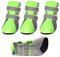 PETCUTE Hundeschuhe Pfotenschutz Wasserdicht Hunde Schuhe Anti-rutsch Schneeschuhe für Hunde mit Reflektierendem Rieme(Grün L-5.3 * 4.0 cm)