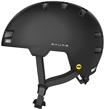 ABUS Stadthelm Skurb MIPS - Fahrradhelm mit zusätzlichem Aufprallschutz - zum Skaten, BMX-Fahren oder Longboarden - Schwarz Matt, Größe L