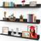 36 Inch (91 cm) Floating Shelves for Wall, Set of 3 in Ebony Black, Modern Rustic Style, Wall Mounted Display Shelves, Picture Ledges by Icona Bay