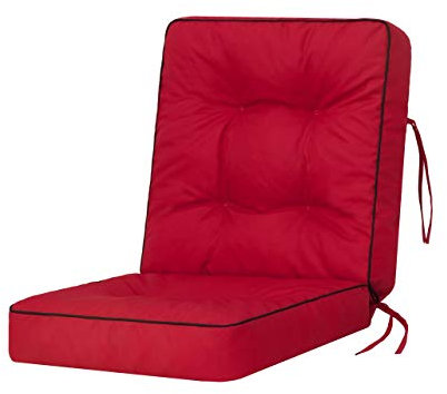 PillowPrim Gartenbankkissen Kissen für eine Gartenschaukel Modulare Kissen Stuhlkissen Rot Breite 50 cm