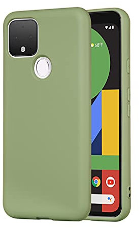 BRAND SET Handyhülle für Google Pixel 4A 5G Silikon Hülle, mit Mikrofasertuch Futterkissen Soft Touch Schutzhülle für Google Pixel 4A 5G-Grün