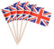 100 Stück Platinum Jubilee Queen Kuchenaufsatz, Union Jack, Cocktail, Cupcakes, Zahnstocher, Flaggen, britische Sandwich-Flaggen, Lebensmittel-Cupcake-Cocktailspieße, Holzspieße, Party, Grill,