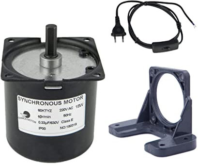 CHANCS Getriebemotor Synchron 60KTYZ 220V AC 10r/min Exzenterwelle Untersetzungsmotor Universelle Montage und EU/UK Schalter Stecker Kabel