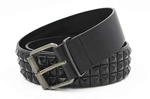 Homeilteds Shiny Pyramid Rivet Belt Herren & Damen Nietengürtel Punk Rock Mit Dornschließe Dauerhaft (Belt Length : 105CM, Color : Black Belt)