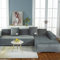 jia cool Sofabezug 2 Sitze Sektional Couchhussen 1 Stück, L-förmige Sofabezüge Möbelschutz Stretch Couch Schonbezug, grau