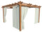 HOME DEKO Terrassenvorhang, Wasserdichter Gartenvorhang für Terrasse, Balkon, Pergola & Pavillon, Schlaufen mit Klettverschluss, Schutz vor Sonne, Regen & Wind, Hellgrau, 220 x 155 cm, 2 Stück