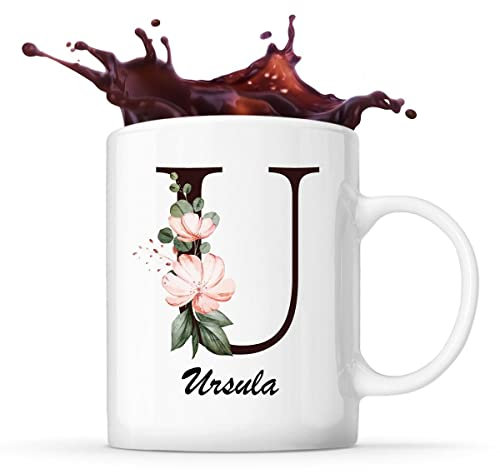 Tasse Ursula Tasse | Vorname Tasse Buchstabe | Tasse Geschenkidee fürs Büro zum Geburtstag Jubiläum Kaffeetasse Bürotasse