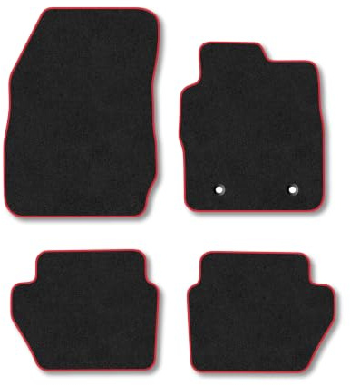 Fits Ford Ecosport (2012-2023) Carpet Car Mats | Red Edge Trim Tailored Fit Floor Mats Full Coverage Protection Accessories Easy Clean Anti Slip Made in the UK