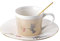 RUNLAIKEJI Keramik-Kaffeetasse, 237 ml, hitzebeständig, Kolibri-Gold, wiederverwendbar