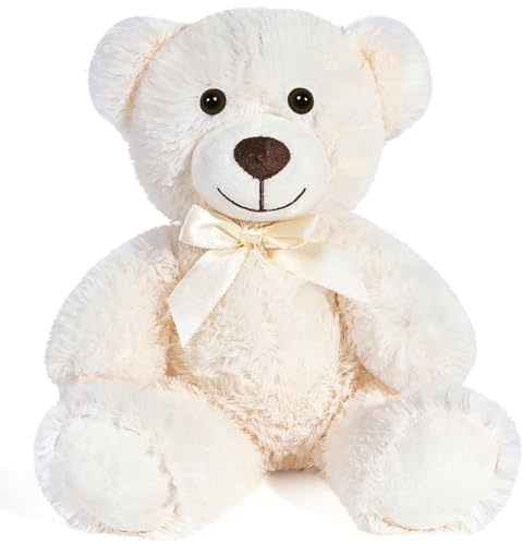 Yeqivo Orsi di peluche Animali imbalsamati Giocattoli di peluche Regalo per Bambino Fidanzata 13.5 Pollici per Natale San Valentino Compleanno Matrimonio Festa (Bianco,1 Pcs)