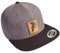 Gym Cap Flexfit Snapback : Sparta Helm (Leder-Patch) - Spartan Kappe Herren & Damen (Grau-Schwarz)