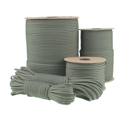 Abio Paracord 425 3mm 100m Nylon Seil Schnur Nylonschnur für Armbänder Abspannseile Camping Rope Wäscheleine Maurerschnur Zeltschnur für Army Ternnetz Survival Kit Ausrüstung Grey #030 3mm 100m