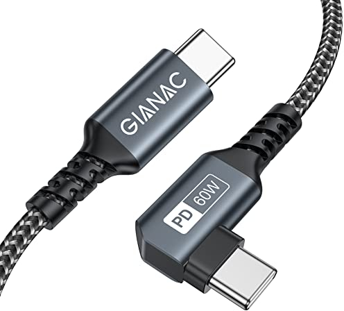 GIANAC USB C auf USB C Kabel 3M, 60W USB C Kabel 90 Grad PD Schnellladung Datenübertragung ladekabel USB C kompatibel mit Samsung S23 S22 S21 S10 A13 A53 Air M2 iPad Pro 12 iPad Air 5,iphone15
