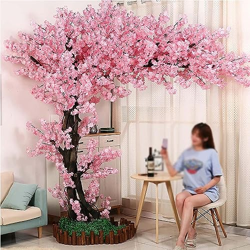 Arbres Fleurs Cerisier Artificiels,Cerisier Rose Simulation,pour Décoration De Bureau De Jardin De Fête De Mariage à La Maison,Plante Artificielle,Fausses Vignes Fleurs,Extended-2x2m