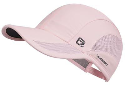 GADIEMKENSD Quick Dry Baseball Cap Mens Womens Cooling Running Hat Summer Sun Hats Workout Accessories for Golf Hiking Gym Cycling Walking Outdoor Camping (Pink, M-L)