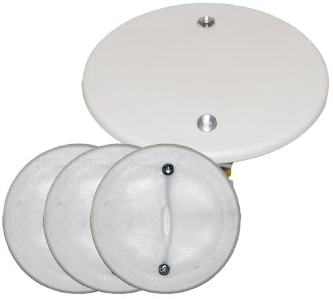 4 Pezzi Coperchio per Cassetta di Derivazione, 2 Posti, Rotondo, Viti Incluse, Per Scatola 502 503 504 506 507, D85mm